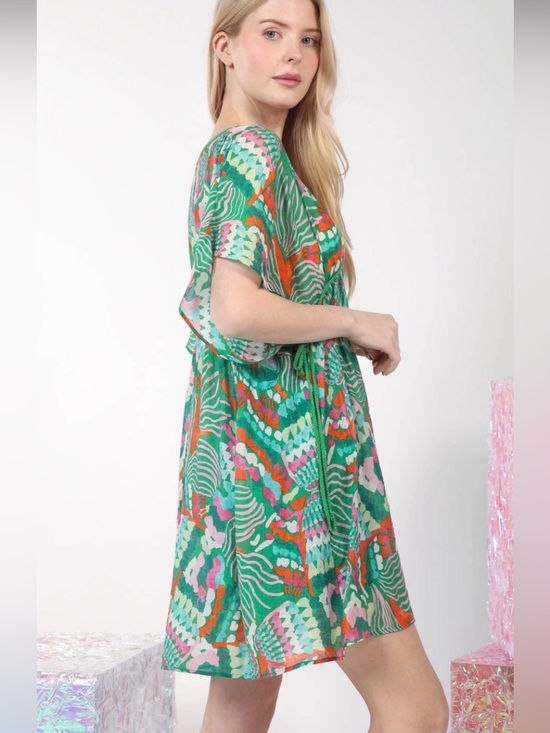 new in Other - 🎀NEW IN🎀Boho Whimsy Beach Cover Up/Dress🎀Braided Details🎀Small🎀Green & Pink!!